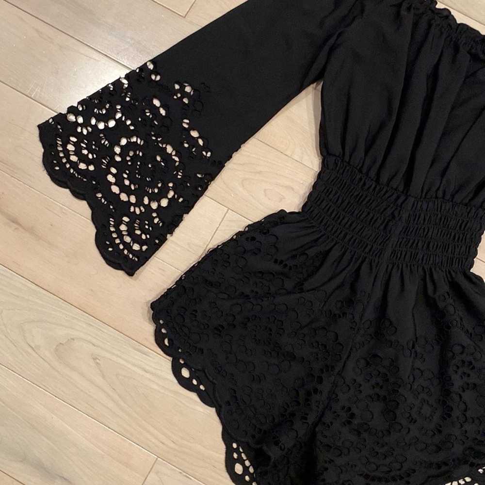 $198 Winston white black lace soft Mia Romper - image 6