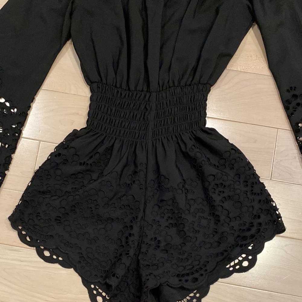 $198 Winston white black lace soft Mia Romper - image 7