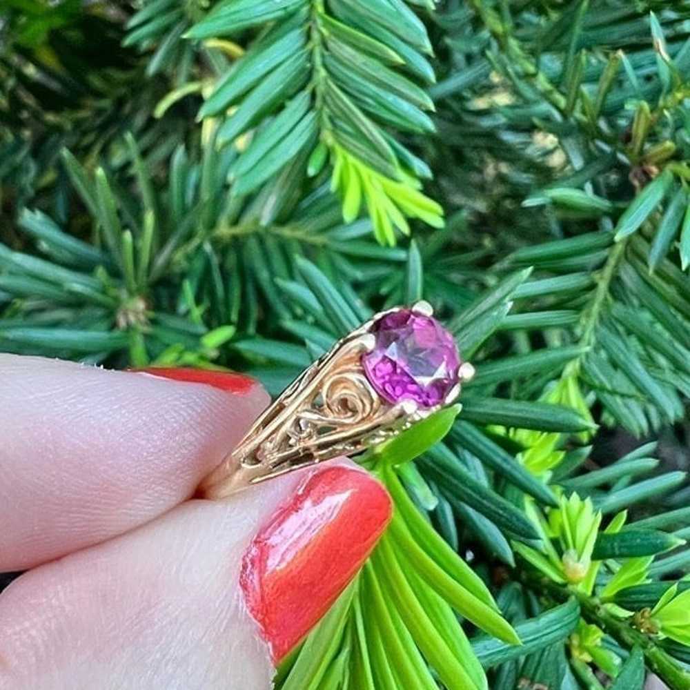 KABANA VINTAGE 14K YELLOW GOLD PINK TOURMALINE RI… - image 11