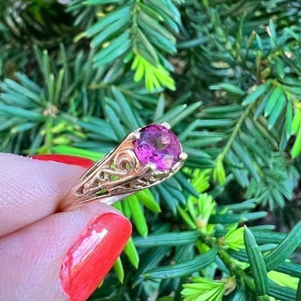 KABANA VINTAGE 14K YELLOW GOLD PINK TOURMALINE RI… - image 3