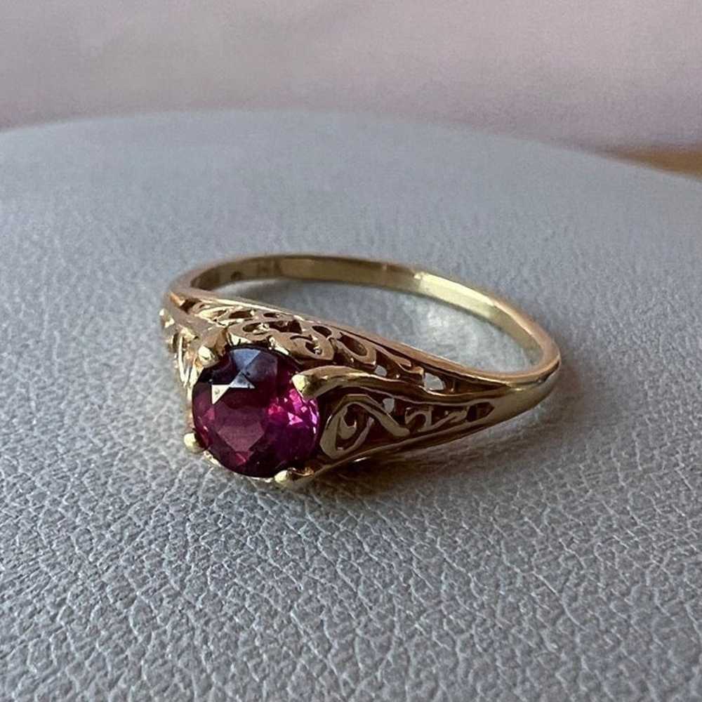 KABANA VINTAGE 14K YELLOW GOLD PINK TOURMALINE RI… - image 4