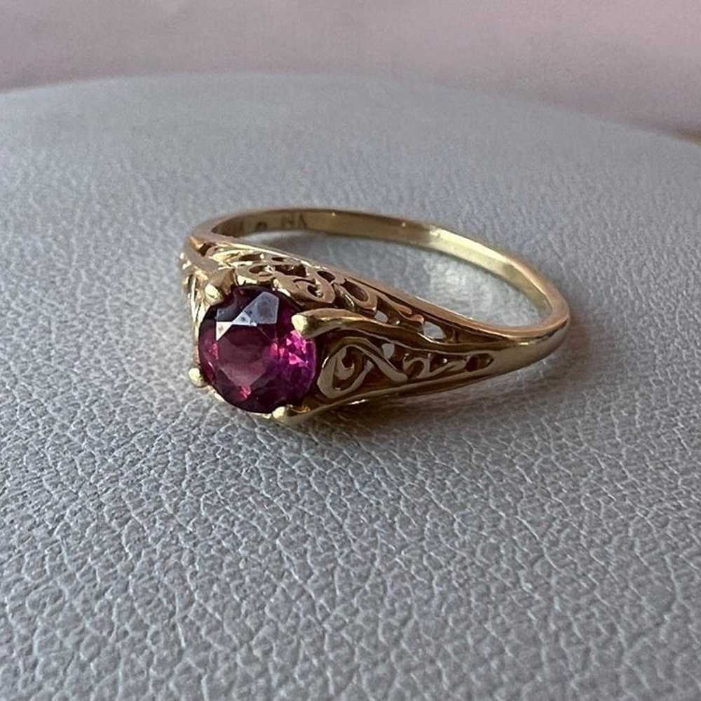 KABANA VINTAGE 14K YELLOW GOLD PINK TOURMALINE RI… - image 6