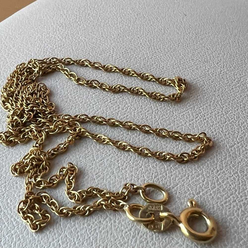 VINTAGE 14K YELLOW GOLD ROPE CHAIN NECKLACE UNISE… - image 12