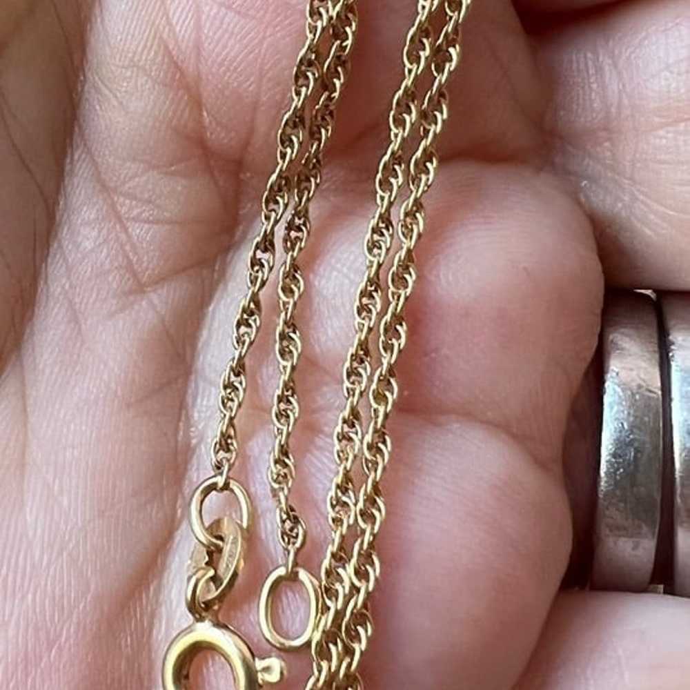 VINTAGE 14K YELLOW GOLD ROPE CHAIN NECKLACE UNISE… - image 2