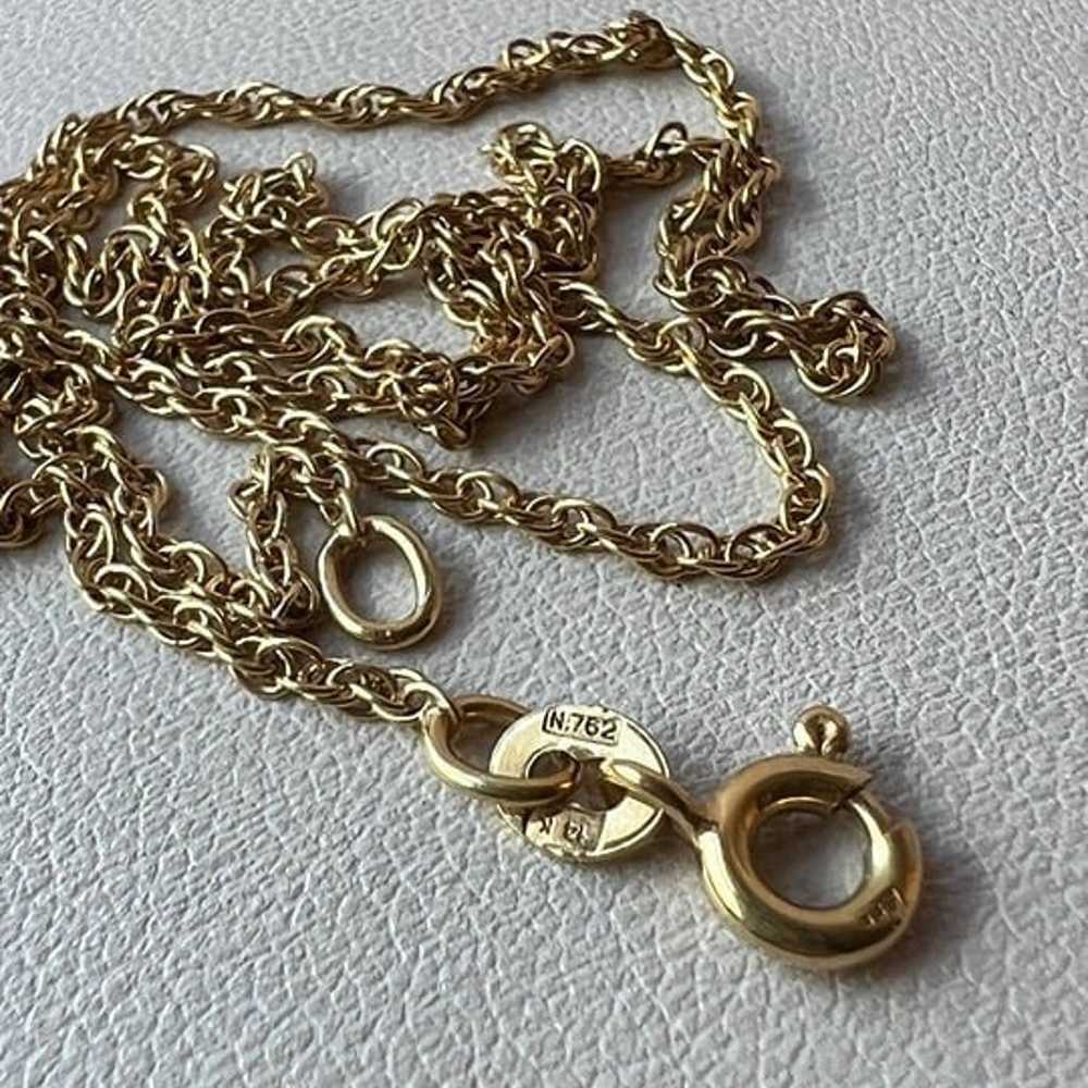 VINTAGE 14K YELLOW GOLD ROPE CHAIN NECKLACE UNISE… - image 3