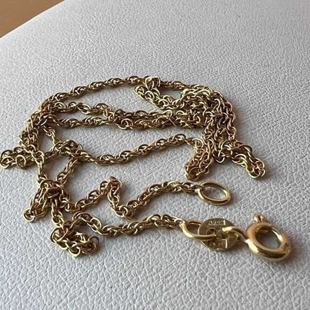 VINTAGE 14K YELLOW GOLD ROPE CHAIN NECKLACE UNISE… - image 4