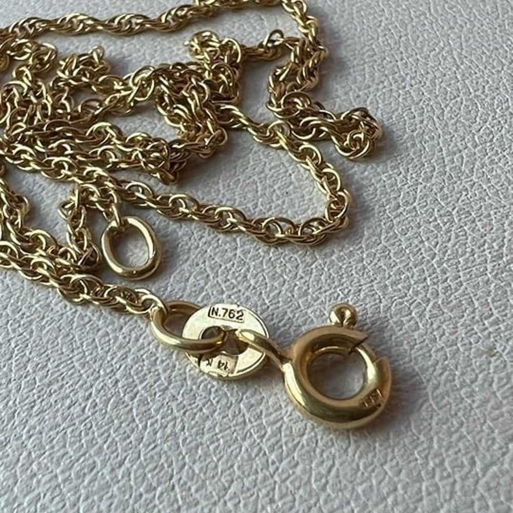 VINTAGE 14K YELLOW GOLD ROPE CHAIN NECKLACE UNISE… - image 6