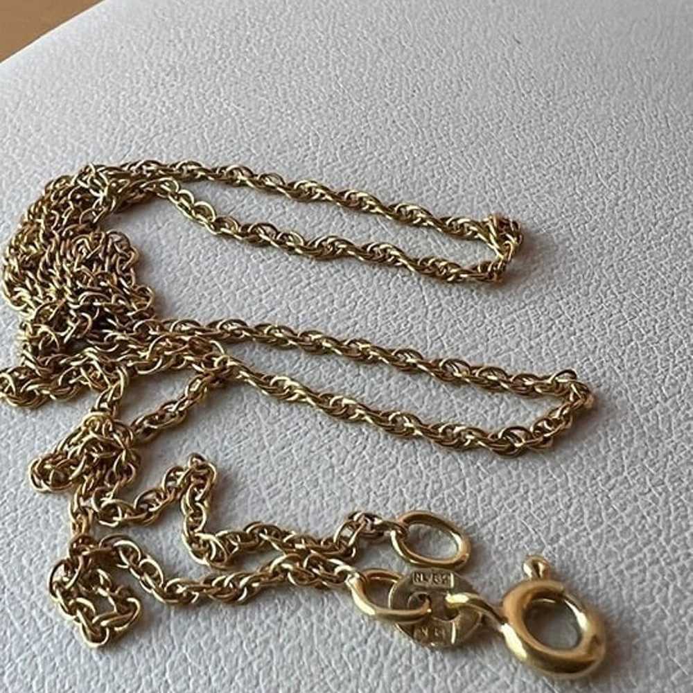 VINTAGE 14K YELLOW GOLD ROPE CHAIN NECKLACE UNISE… - image 8