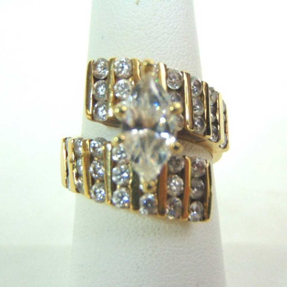 Womens 14K Gold Ring w/ CZ Stone E3295 - image 1