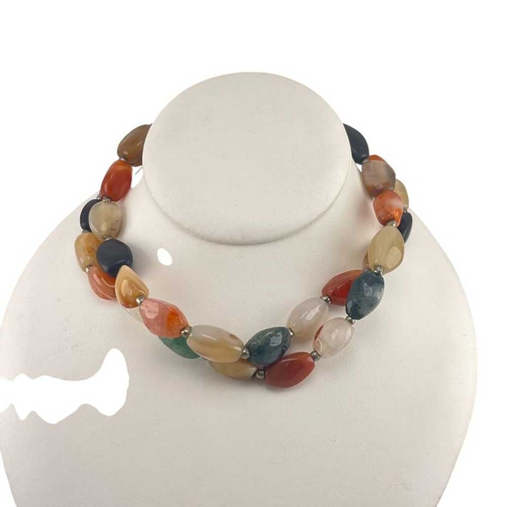 Vintage 1970s Boho Agate Aventurine Necklace - image 4