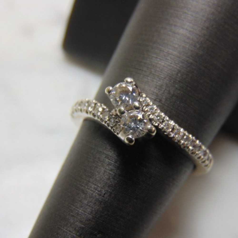 Womens Vintage Estate 14k White Gold Ever Us Diam… - image 1