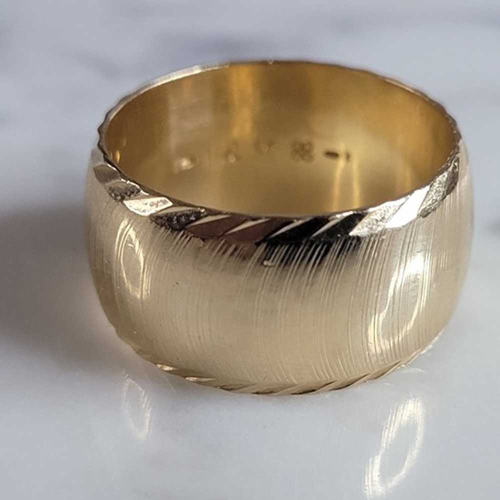 Womens Vintage Estate 14K Yellow Gold Cigar Band … - image 2