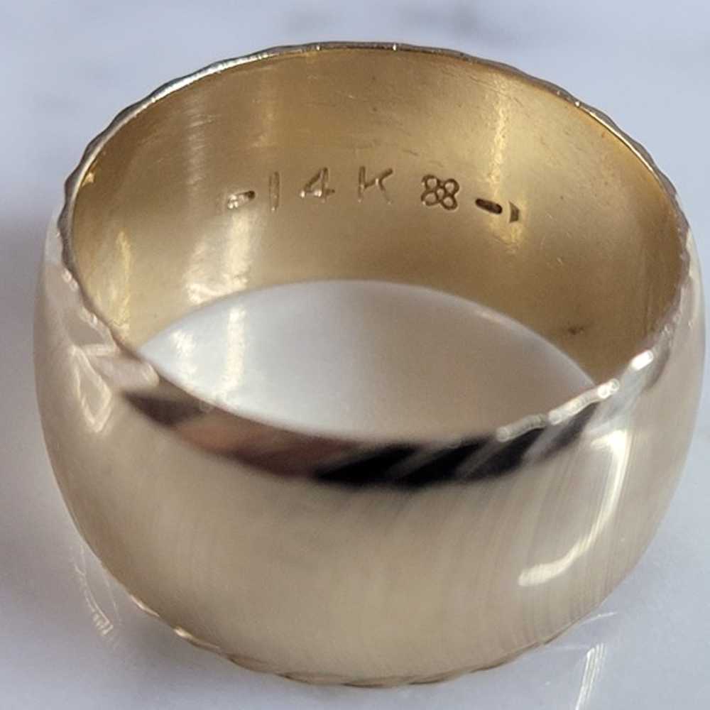 Womens Vintage Estate 14K Yellow Gold Cigar Band … - image 3