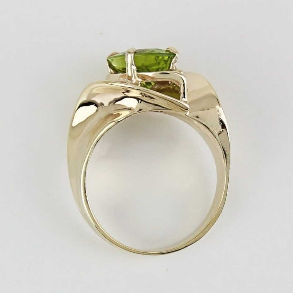 Vintage 10K Yellow Gold Oval Green Peridot Annive… - image 8