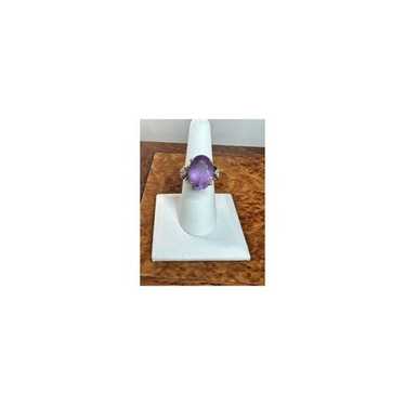 14k yellow gold amethyst diamond cocktail ring #2… - image 1