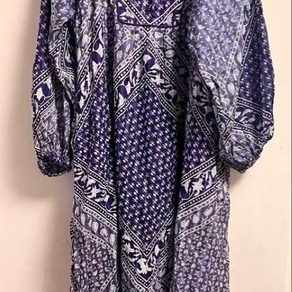 Purple Printed Long Sleeve Maxi Dress - image 6