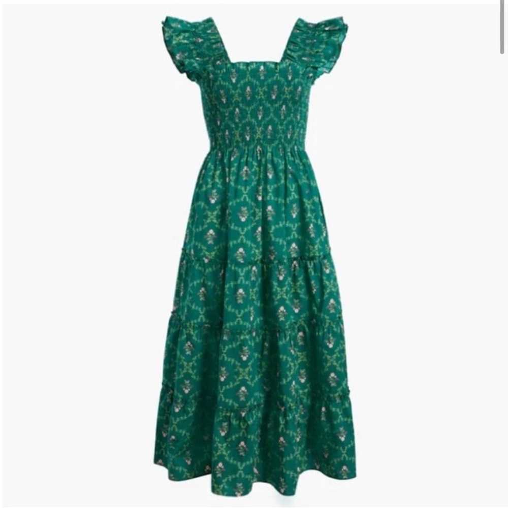 Hill House Ellie Nap Dress Emerald Trellis - image 1