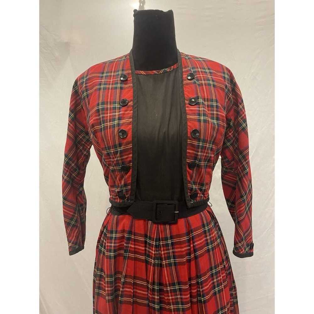 Vintage 50s/60s  red buffalo Plaid dress, Jacket … - image 6