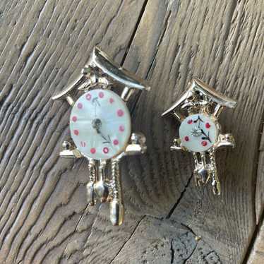 Pair of vintage cuckoo clock pins/brooches. - image 1