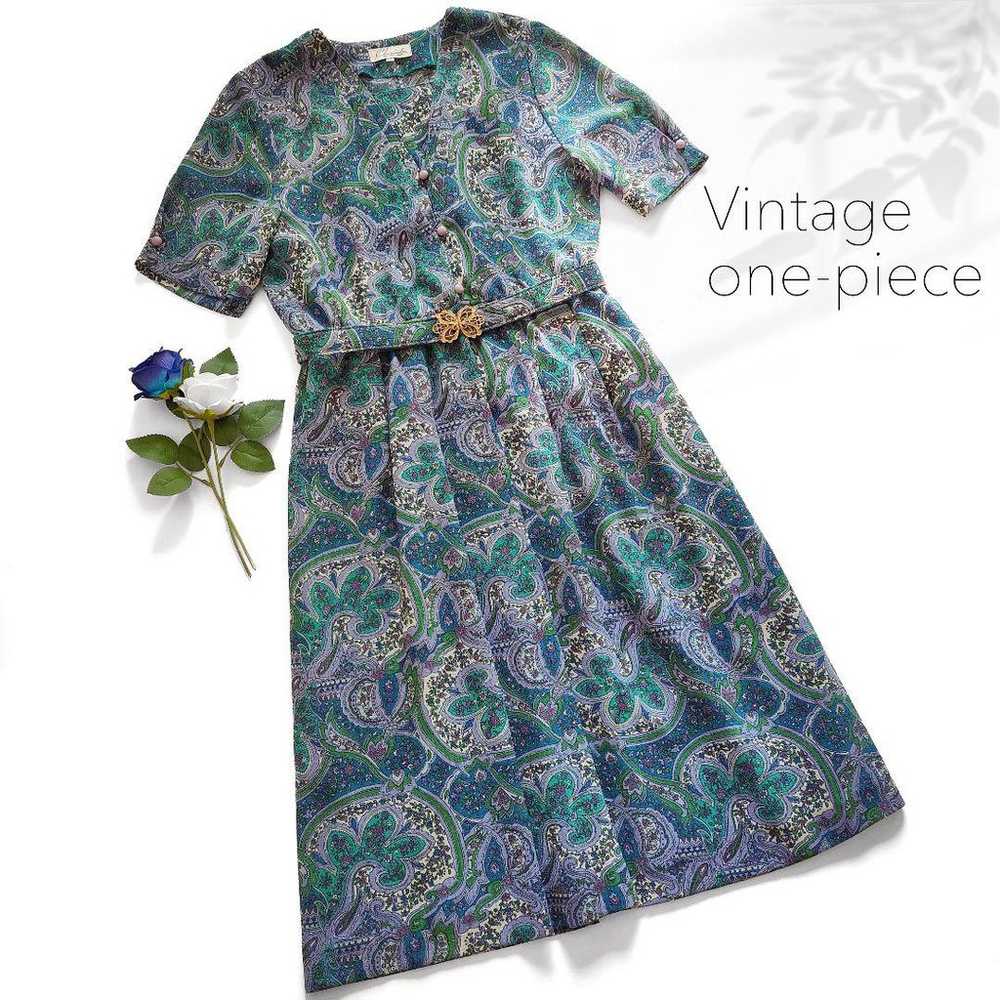 Beautiful Vintage Long Dress Flower Pattern Jacqu… - image 1