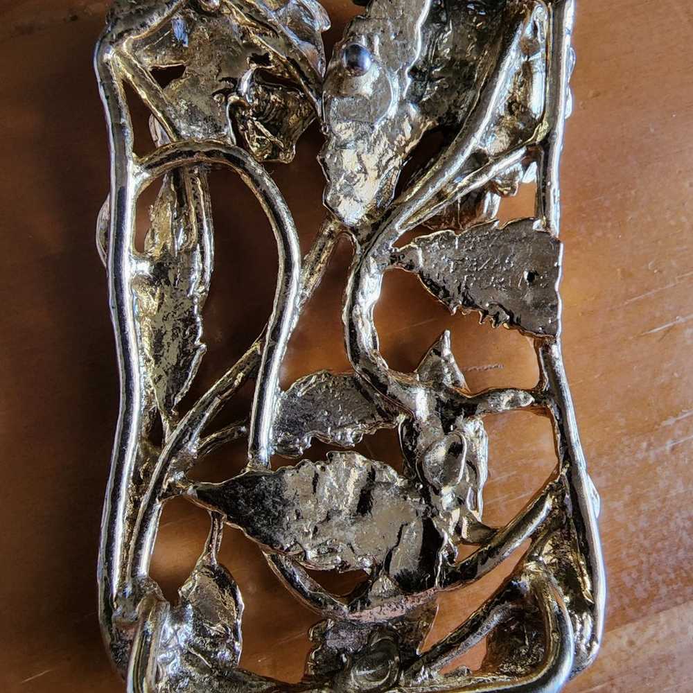 Vintage Texas Rose Belt Buckle Signed - image 4