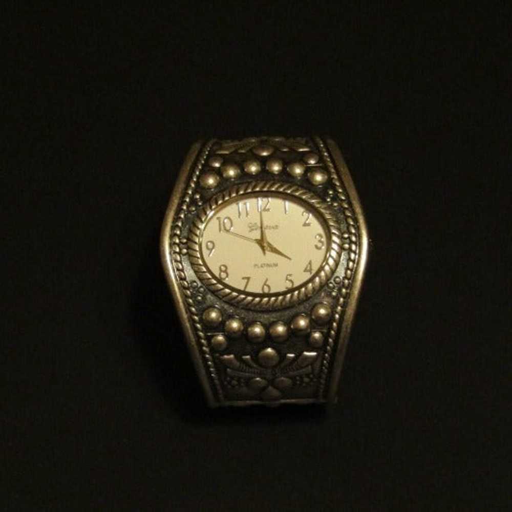 Geneva Womens Platinum Silver Cuff Watch - image 5