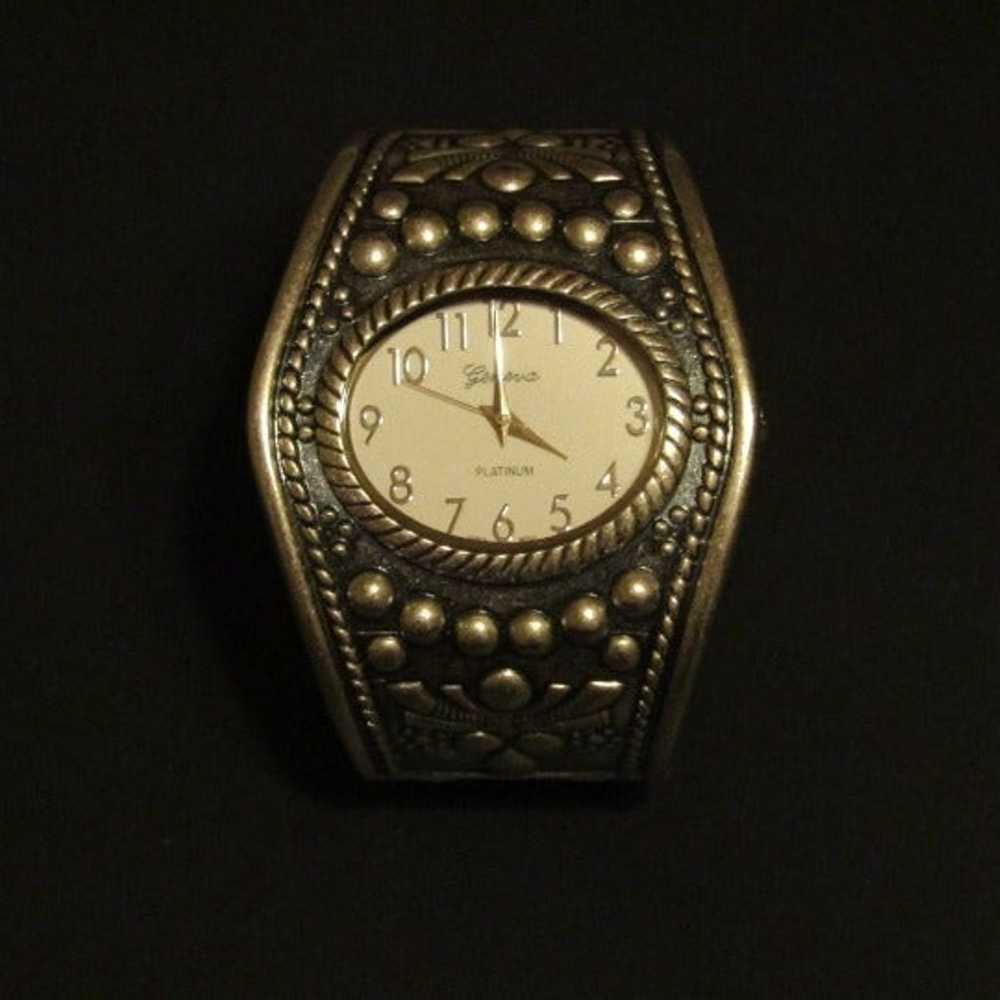 Geneva Womens Platinum Silver Cuff Watch - image 6