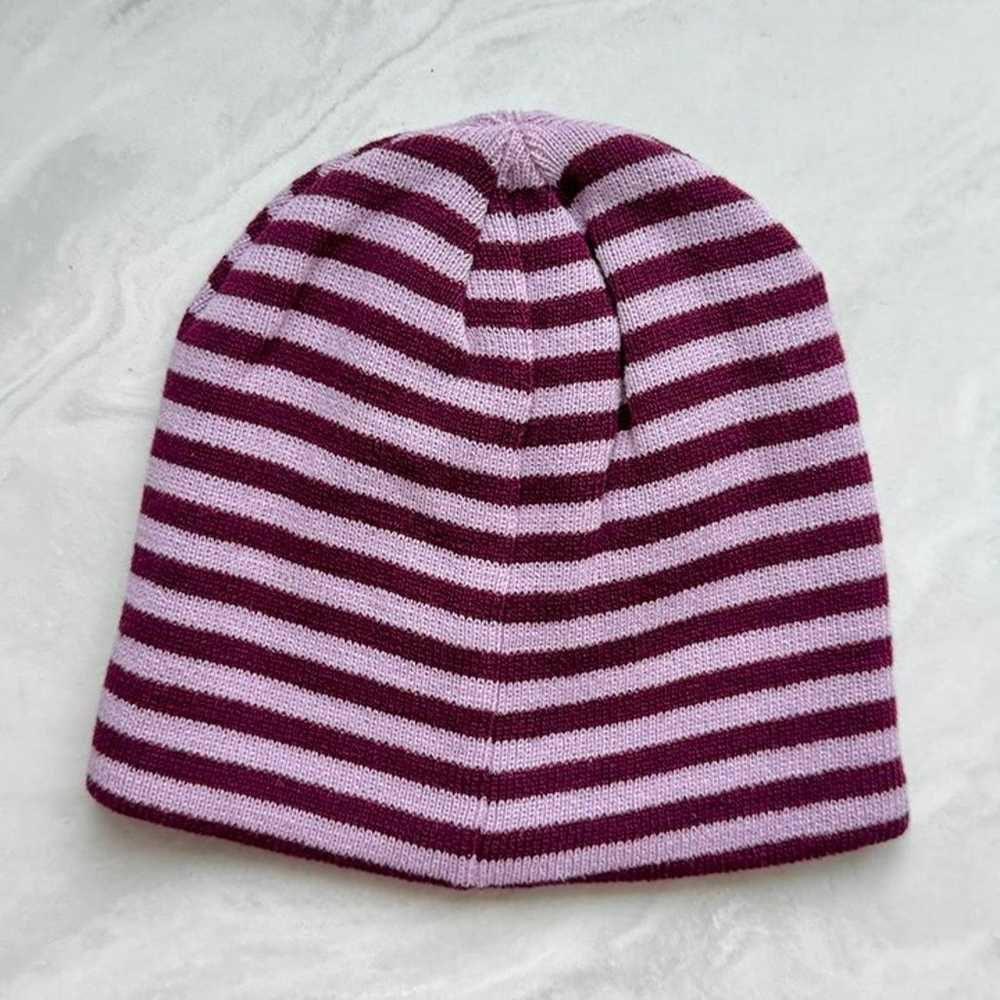 Vintage Y2K Style Purple And Pink Striped Beanie - image 1