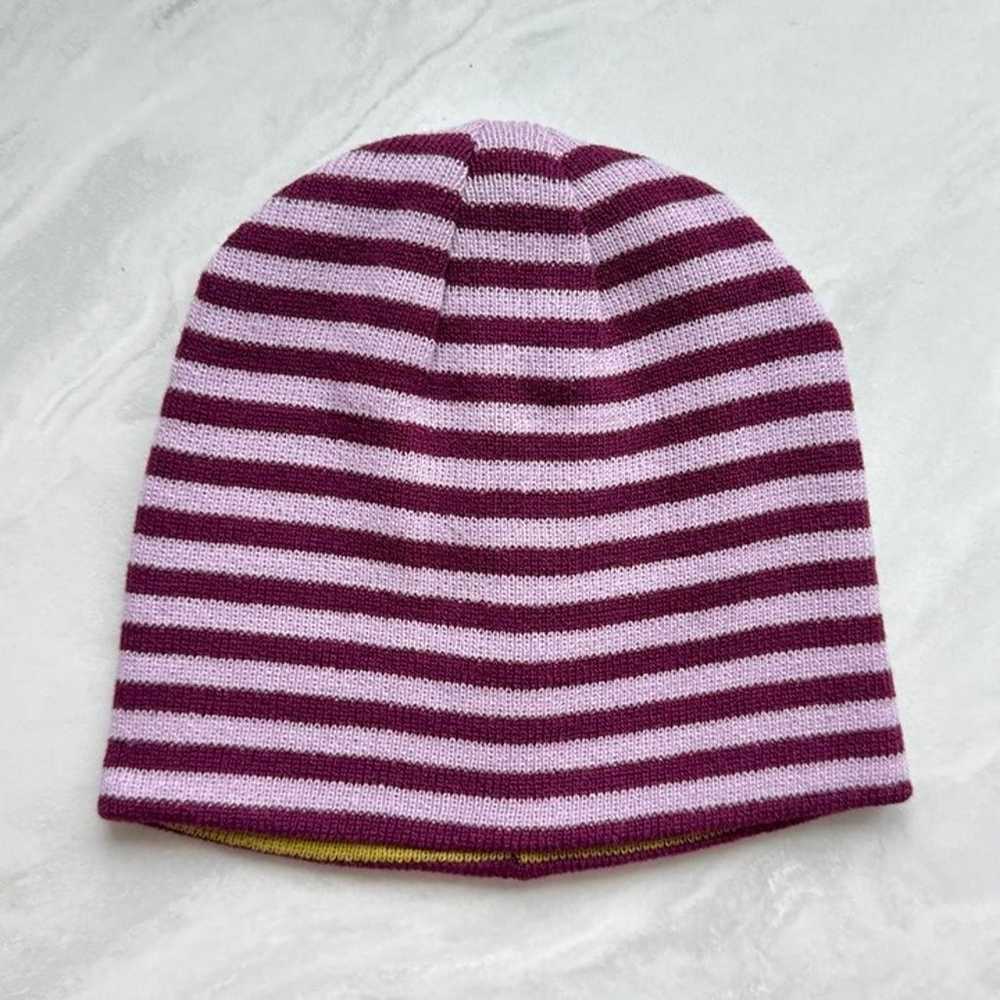 Vintage Y2K Style Purple And Pink Striped Beanie - image 2