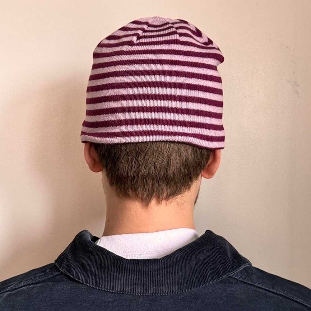 Vintage Y2K Style Purple And Pink Striped Beanie - image 4