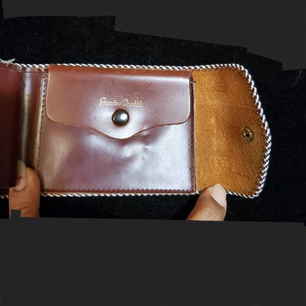 Vintage Tooled Leather Western Wallet. Cowhide - image 4