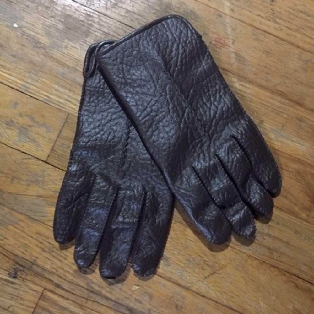 Vintage women's small leather gloves - image 1