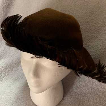 VINTAGE FEATHERED HAT NEW YORK - image 1