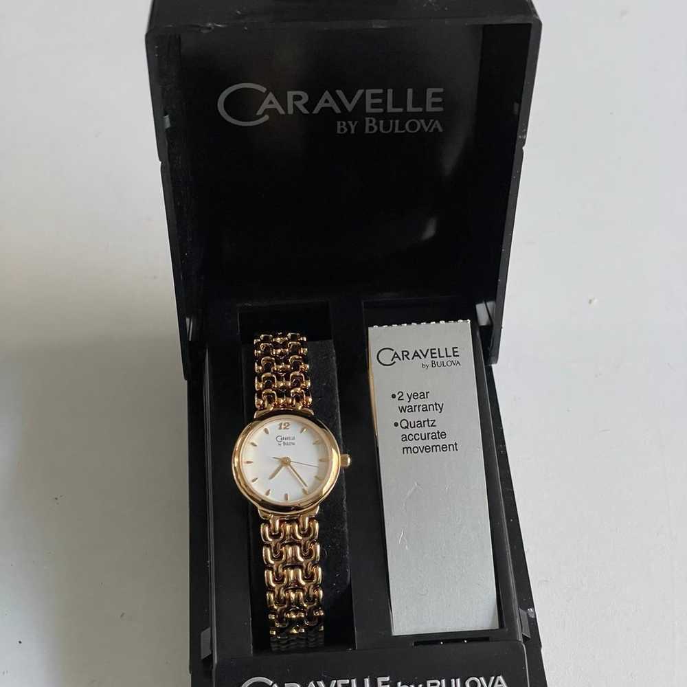 Vintage Caravelle by Bulova Watch gold tone - image 3