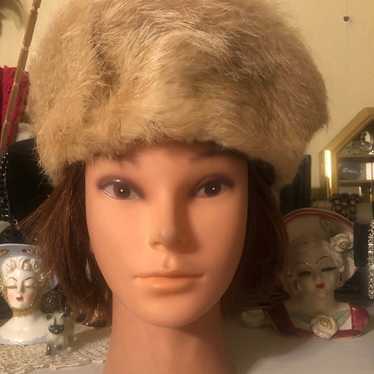 Vintage Genuine Mink Fur Pill Box Hat