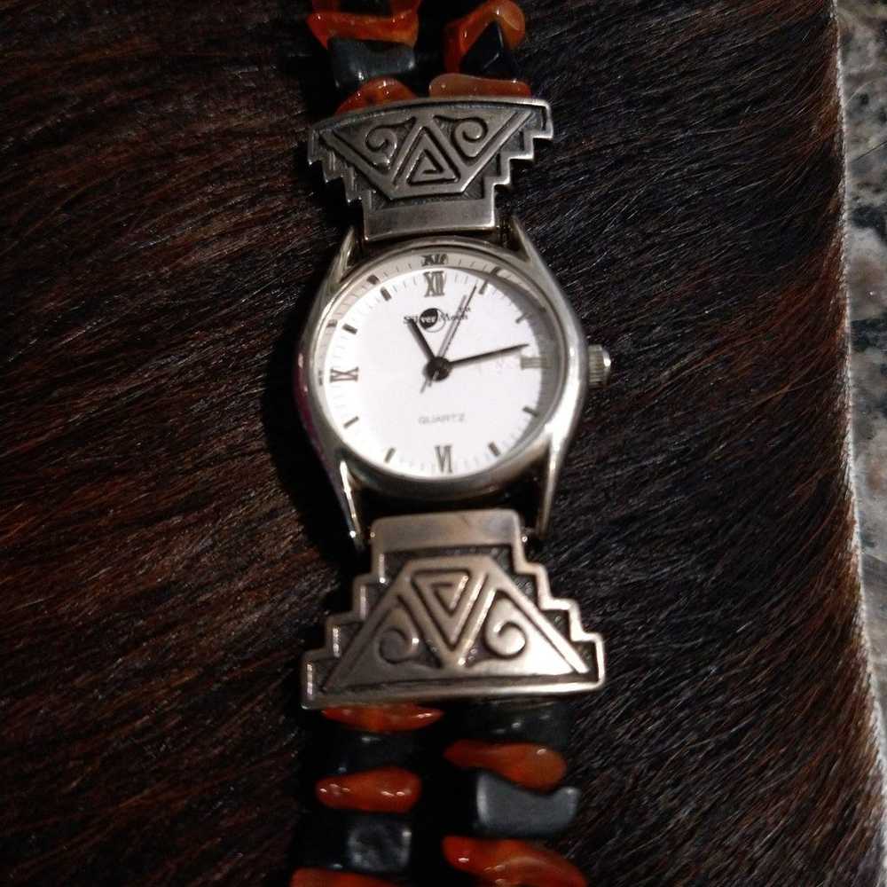 Vintage ladies silver moon sterling silver watch - image 1