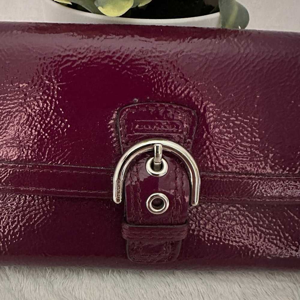 Coach SoHo Patent Leather Buckle Wallet Plumb Pur… - image 3