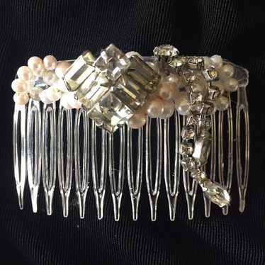 VTG Bridal Rhinestone Haircomb - image 1