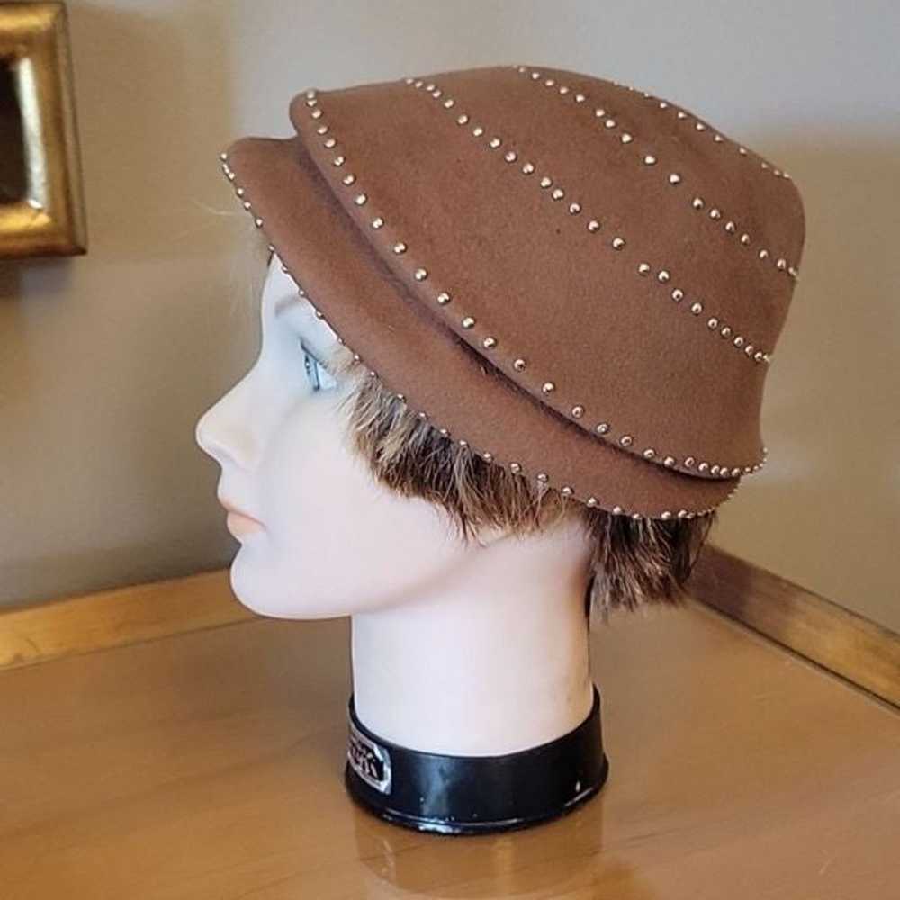 Vintage Studded Wool Felt Hat Ca. 1930's-1950's - image 1