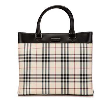 Brown Burberry House Check Canvas Tote