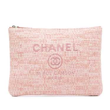 Pink Chanel Medium Tweed Deauville O Case Clutch B