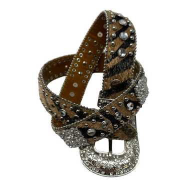 Nocona Brown Calf Hair Leather w/ Crystal Rhinest… - image 1