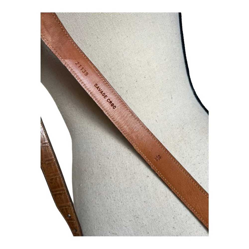 Savage Croc Embossed Brown Leather Belt - image 3