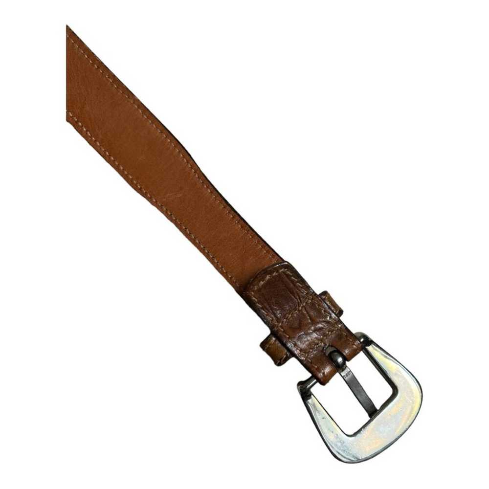 Savage Croc Embossed Brown Leather Belt - image 5