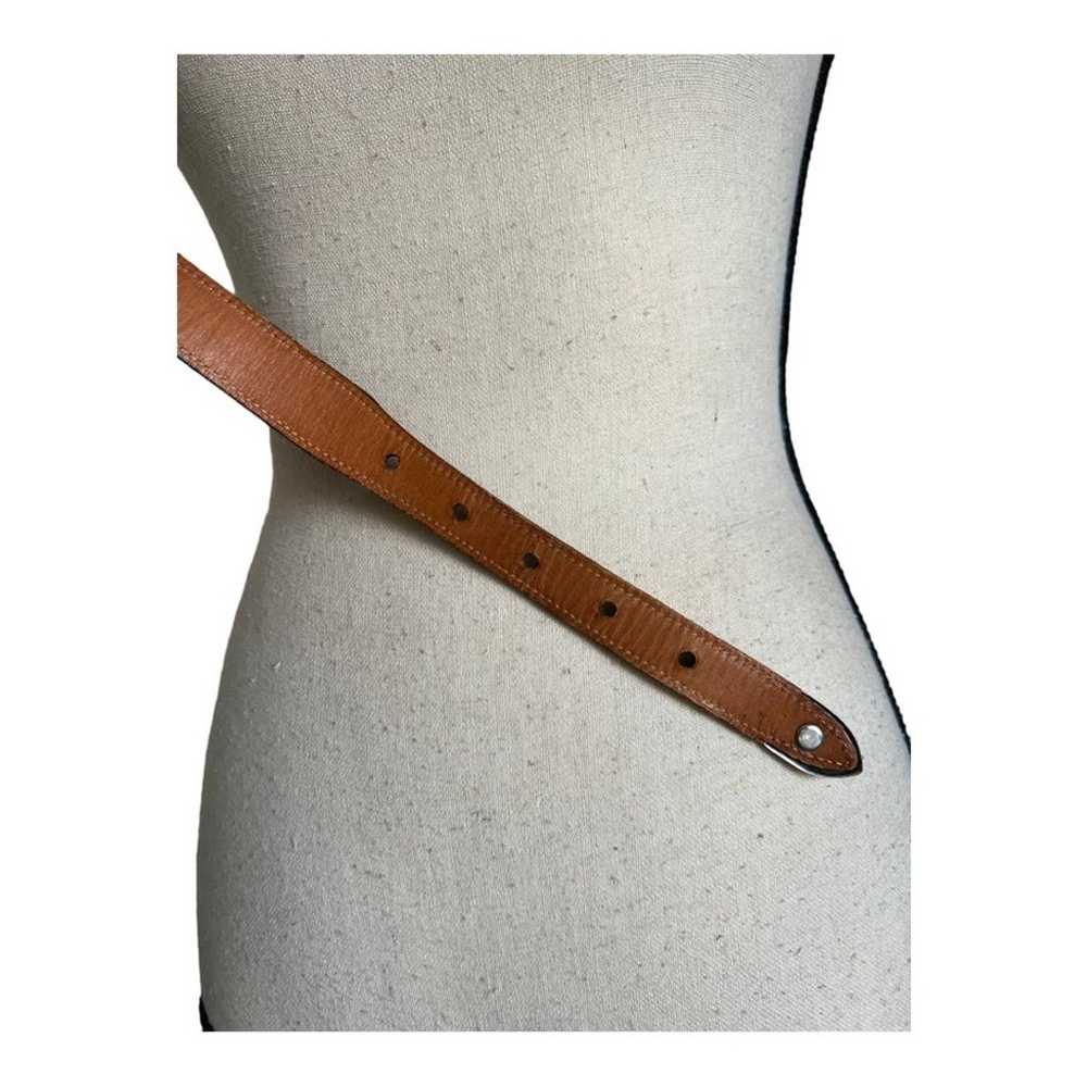 Savage Croc Embossed Brown Leather Belt - image 7