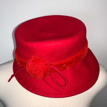 Vintage Red 100% Wool Hat