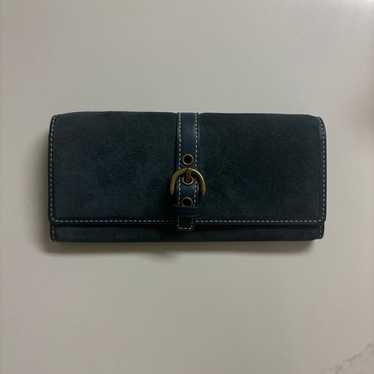 Vintage Coach Blue Suede Wallet