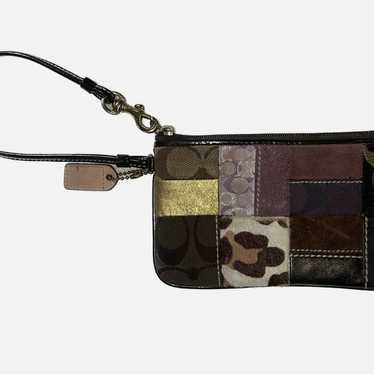 Multicolored Patch Coach Wristlet