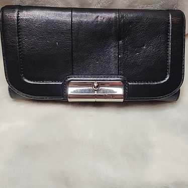 Vintage Coach Kristin Black Billfold Leather Wall… - image 1