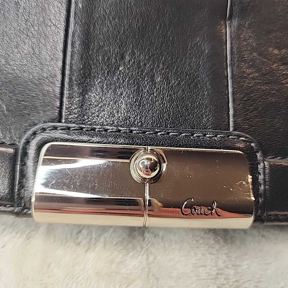 Vintage Coach Kristin Black Billfold Leather Wall… - image 2